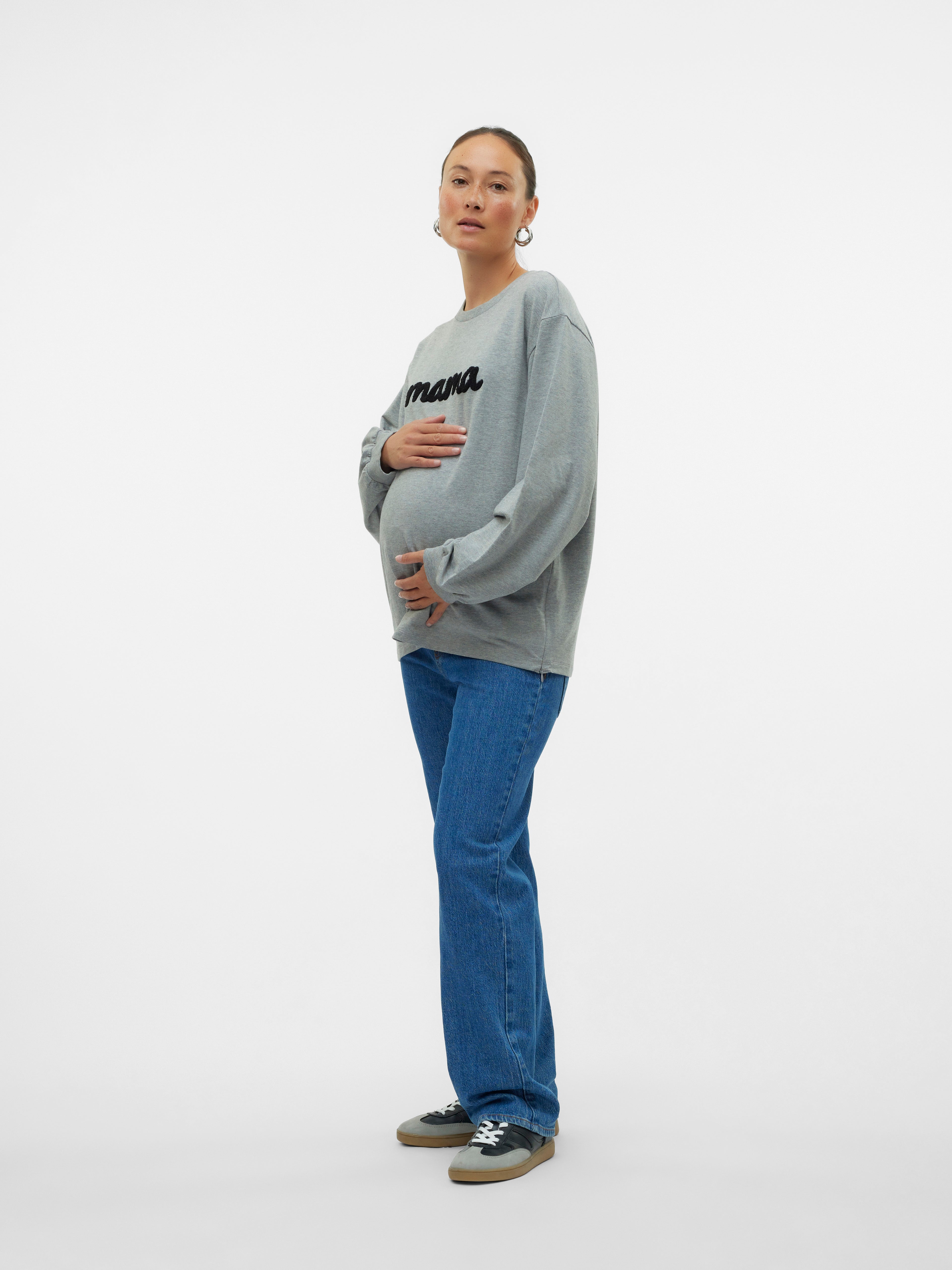 Normal geschnitten Rundhals Sweatshirt