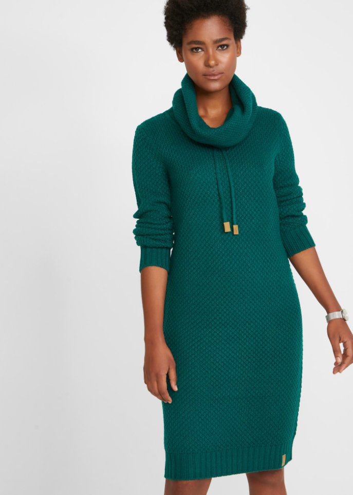 Strickkleid mit Schalkragen