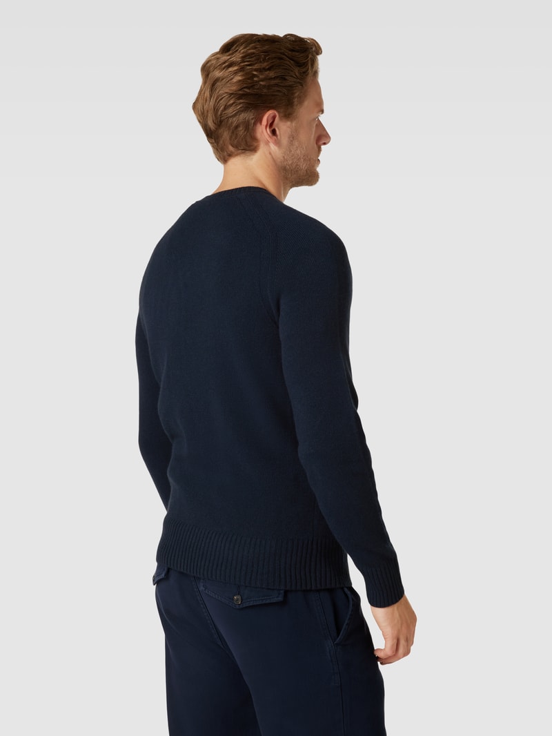 Kaschmirpullover mit Rundhalsausschnitt Modell 'Maglio' in marineblau