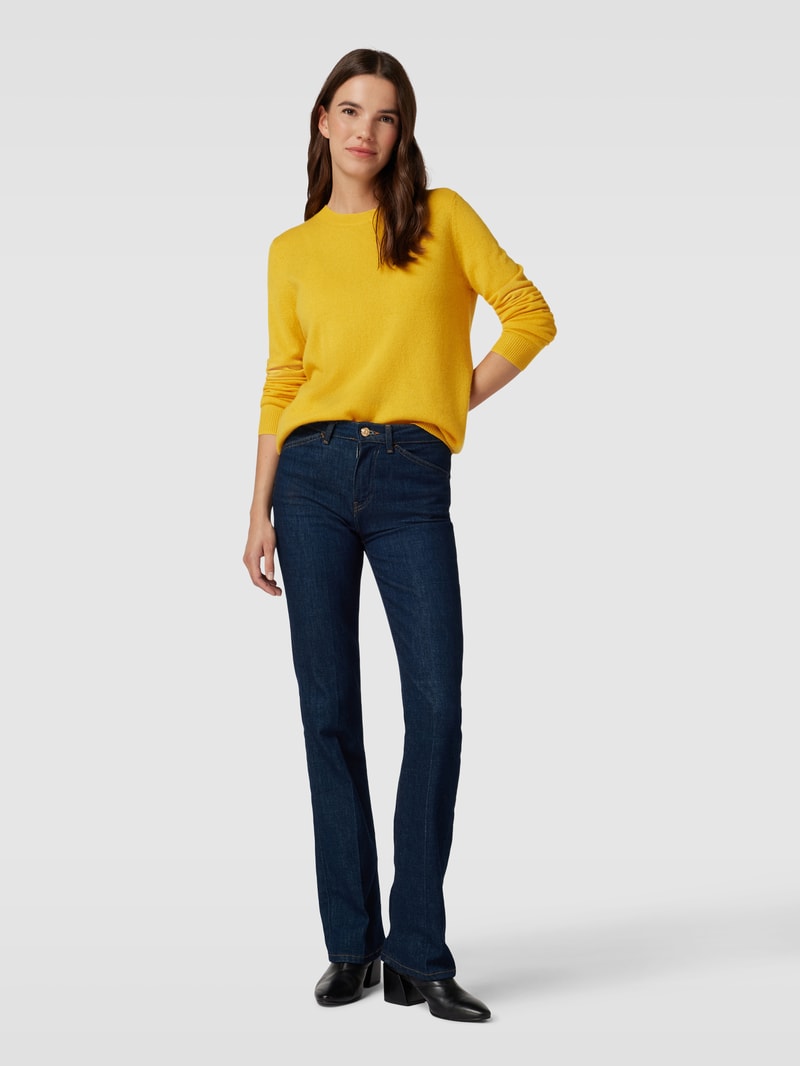 Kaschmirpullover in melierter Optik in messing