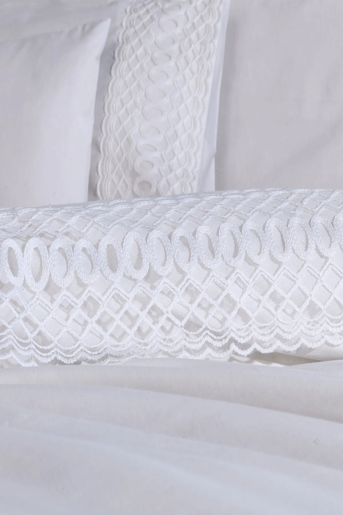 Çeyiz Diyarı  French Lace Zero Dowry Bettbezug-Set, Creme