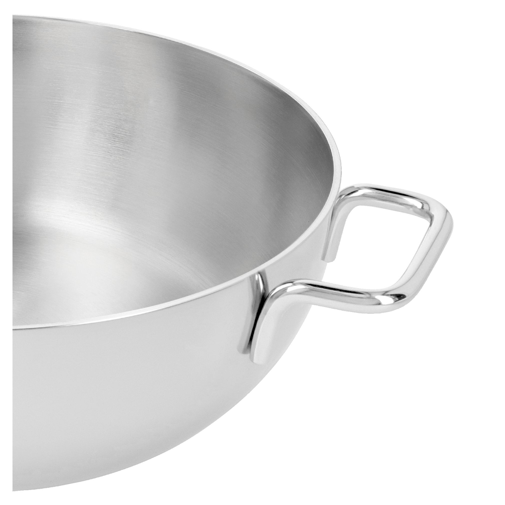 Konische Schmorpfanne mit Glasdeckel 28 cm, 18/10 Edelstahl