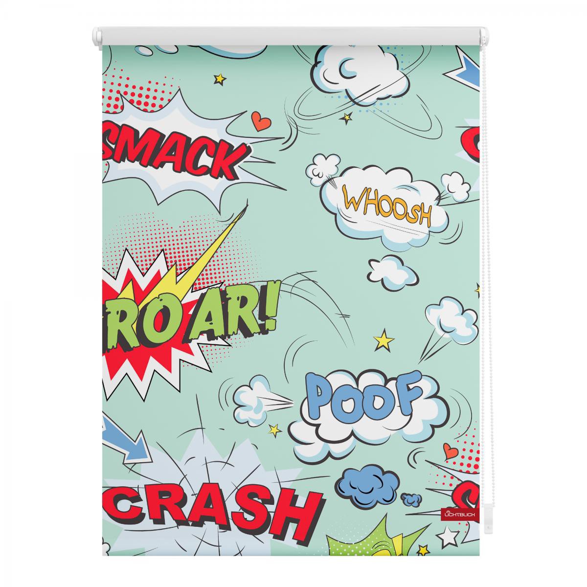 Lichtblick Rollo Klemmfix, ohne Bohren, blickdicht, Crash - Bunt, 80 x 150 cm (B x L)