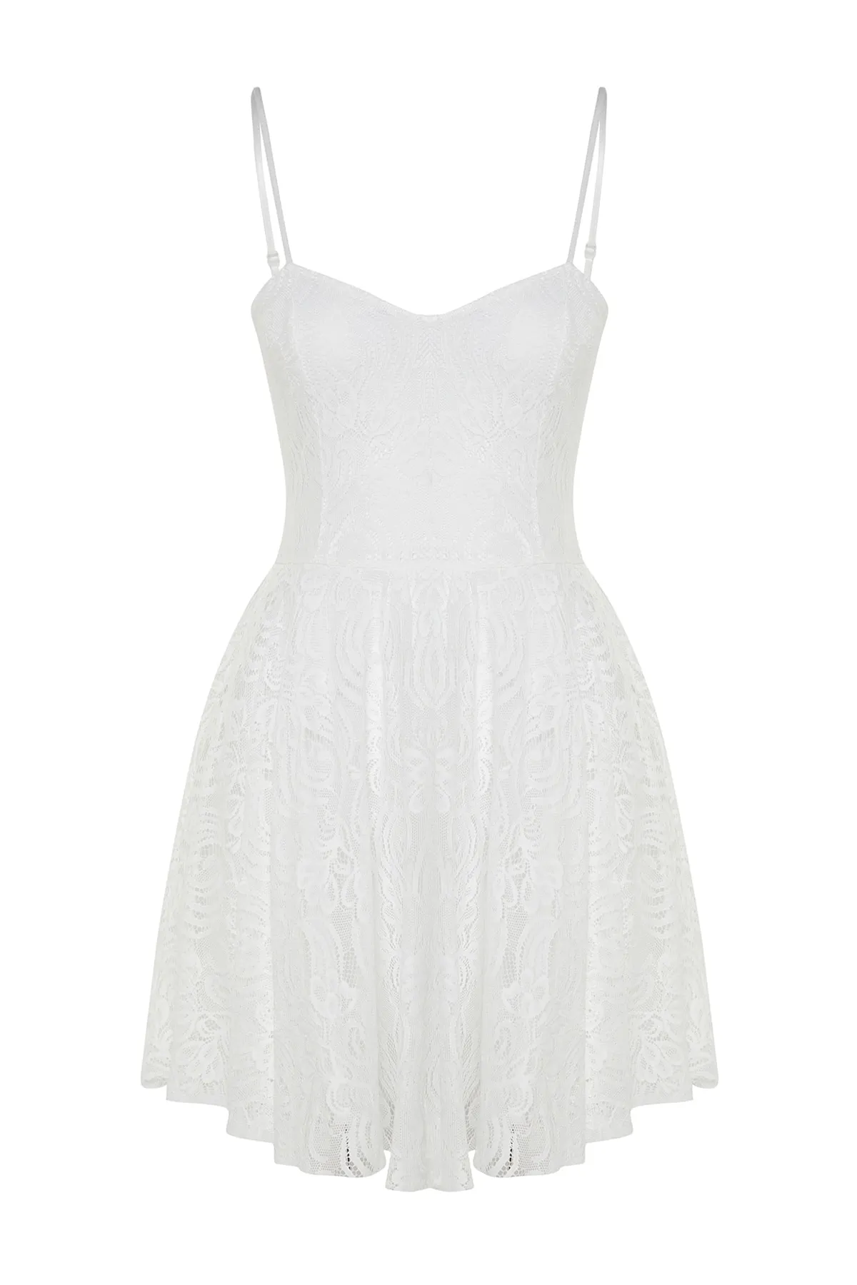 Trendyol Collection  Ecru-Taille geöffnet / Skater-gefüttert Spitze Hochzeit / Hochzeit Elegantes Abendkleid TPRSS23EL00525