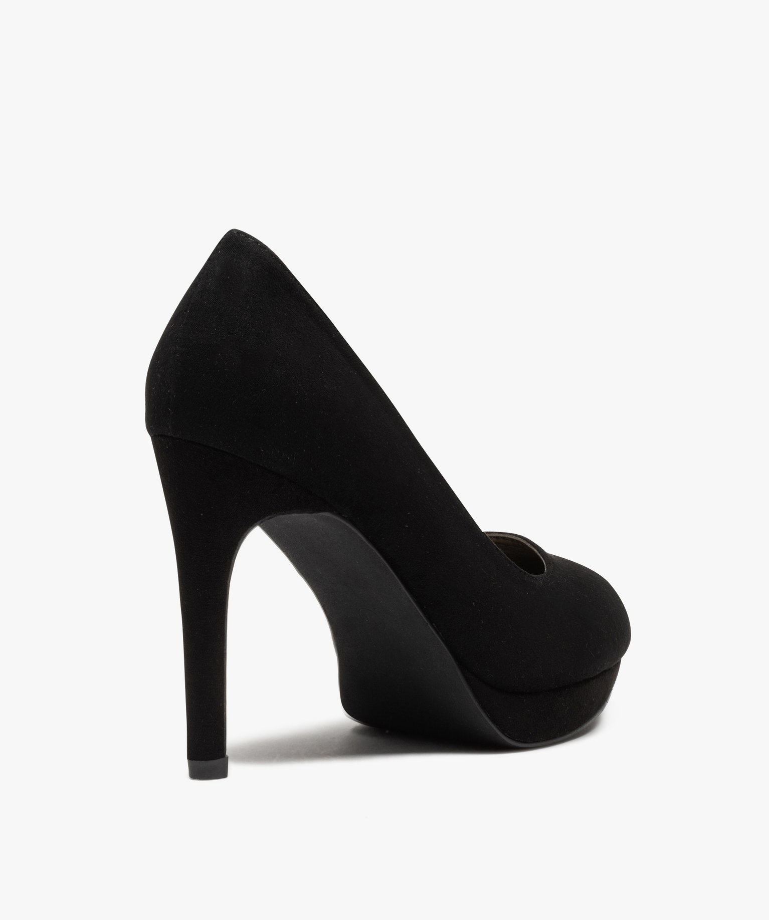 Escarpins femme à talon aiguille unis dessus en suédine noir | GEMO
