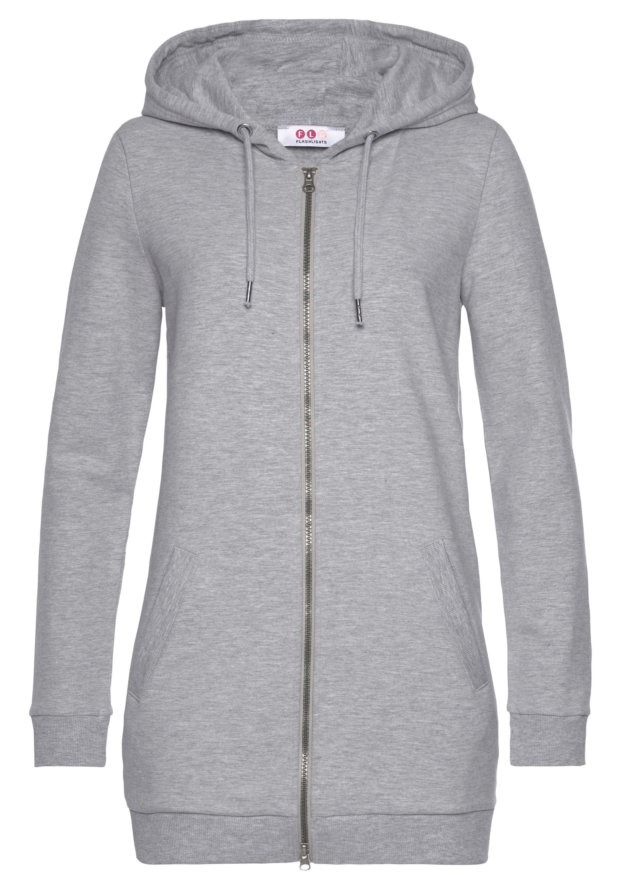 Flashlights Sweatjacke in langer Form mit Zipper