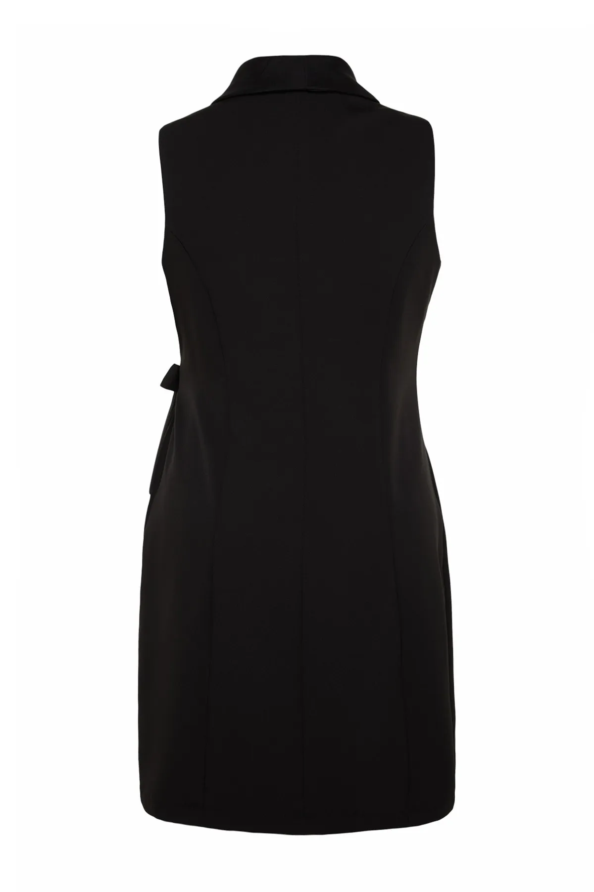 Trendyol Curve  Schwarzes gerades, zweireihiges gewebtes Kleid TBBSS23AH00254