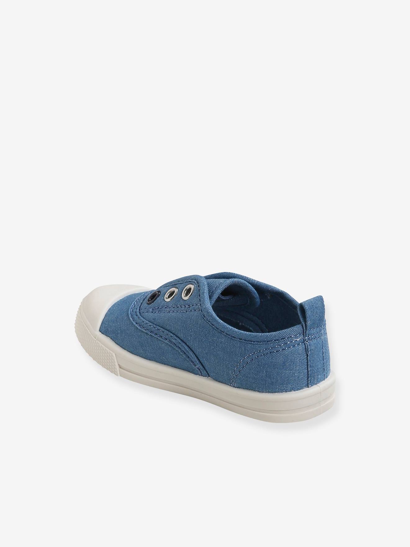 Baskets élastiquées en toile bébé rouge