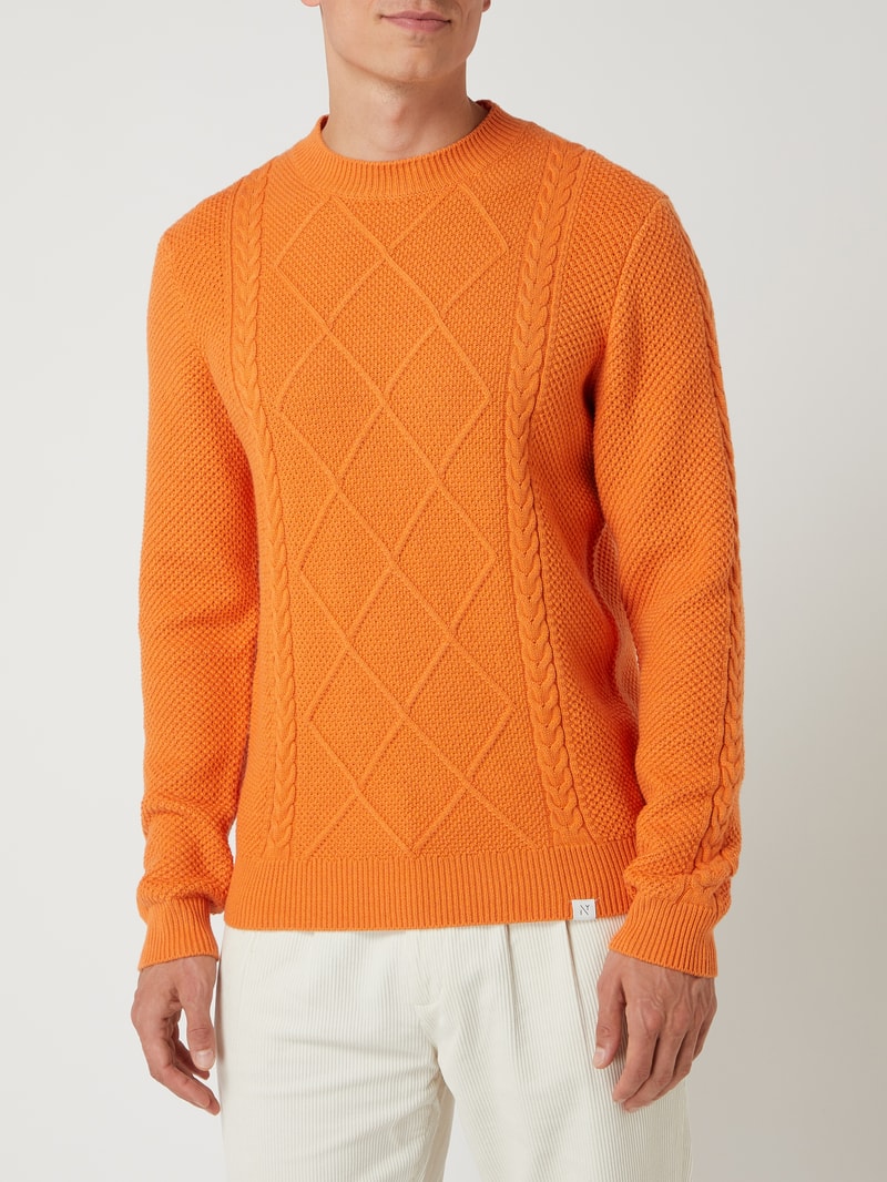 Pullover aus Woll-Baumwoll-Mix in orange