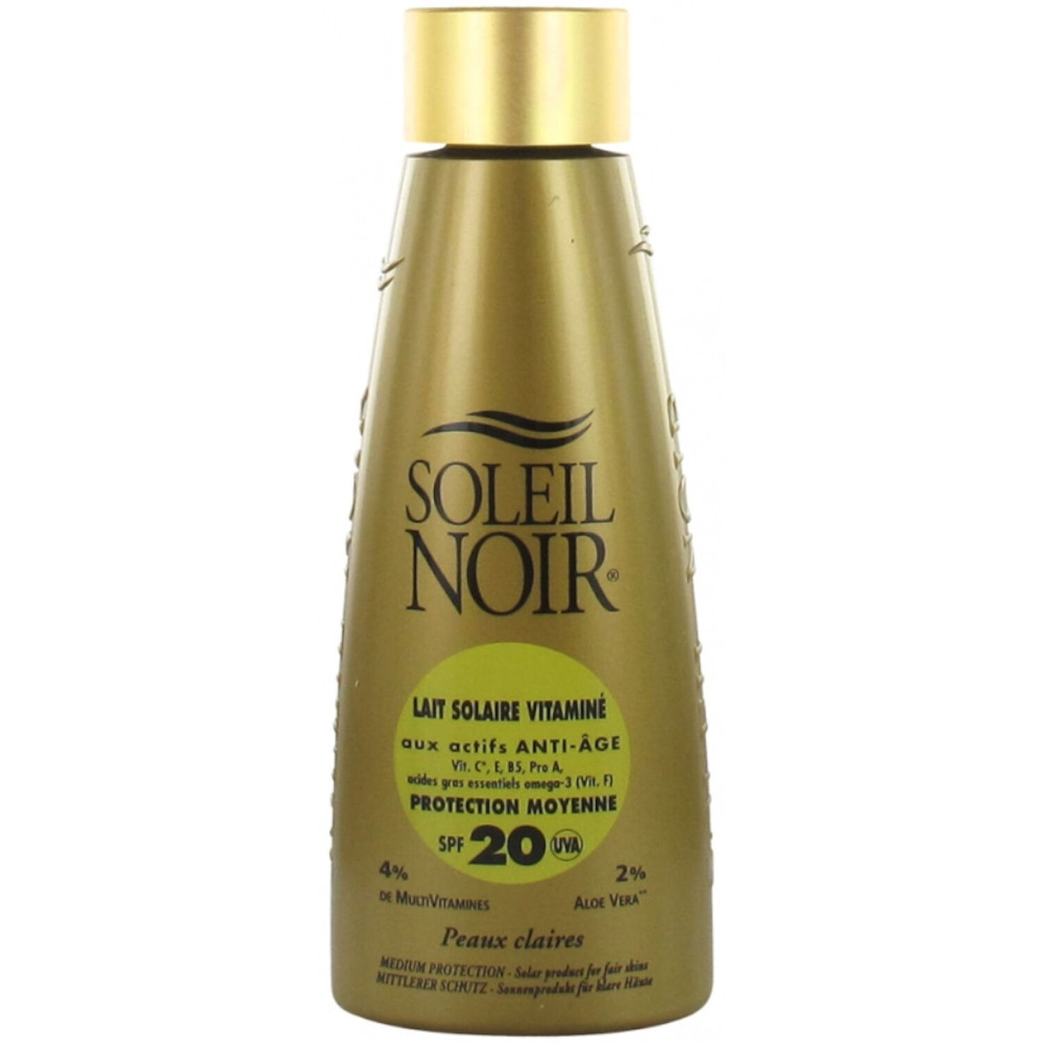 Soleil Noir Lait Solaire Vitaminé SPF20 Protection Moyenne