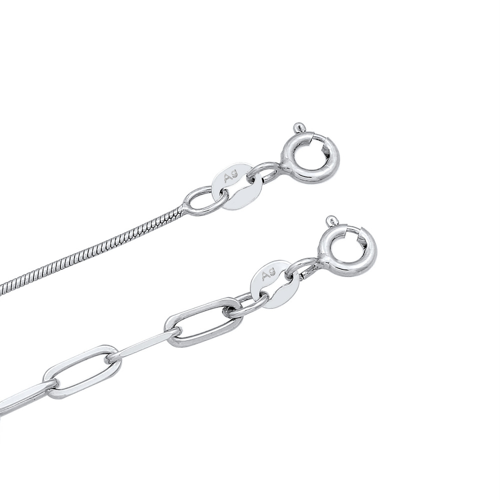 Elli PREMIUM Elli PREMIUM Bracelet Maillons Basique pour Femmes Set de 2 en argent sterling 92 Bracelet