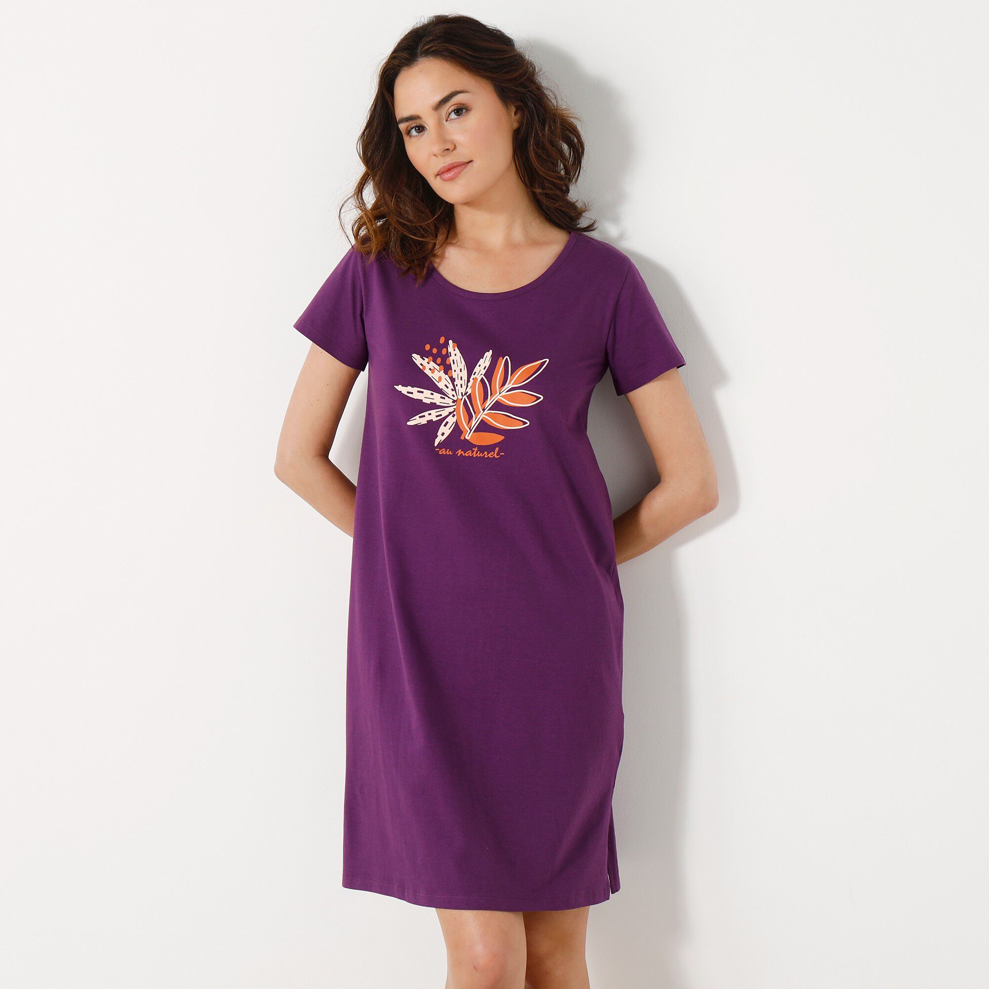 Chemise de nuit courte motif 