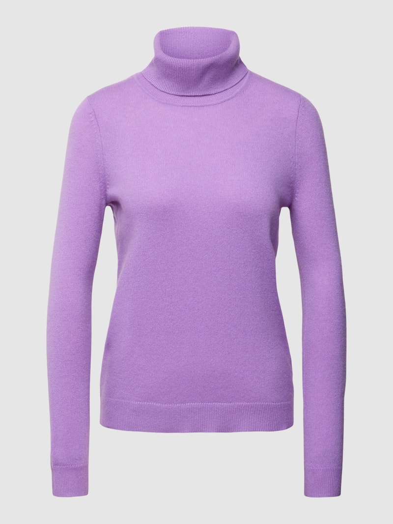 Kaschmirpullover in melierter Optik in violett
