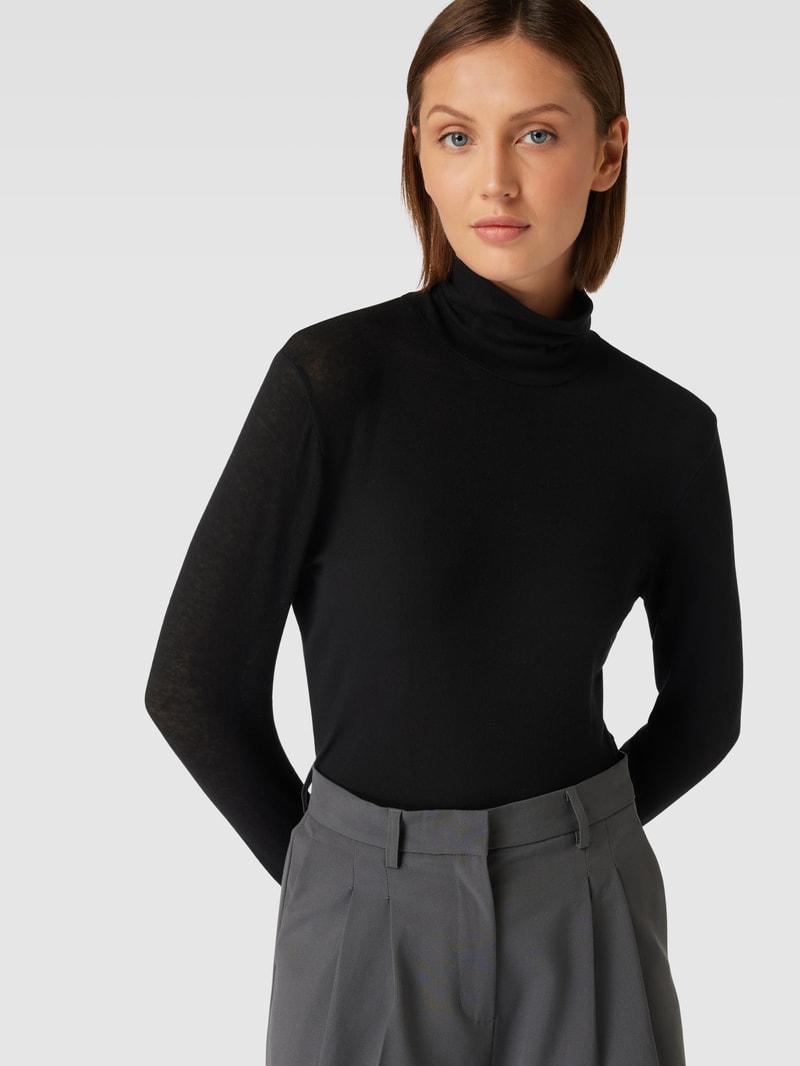 Longsleeve mit Rollkragen in schwarz