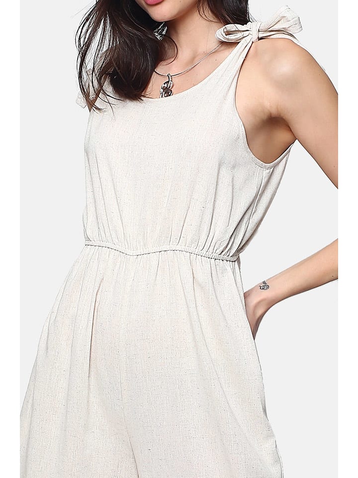 Le Jardin du Lin Leinen-Jumpsuit in Creme günstig kaufen