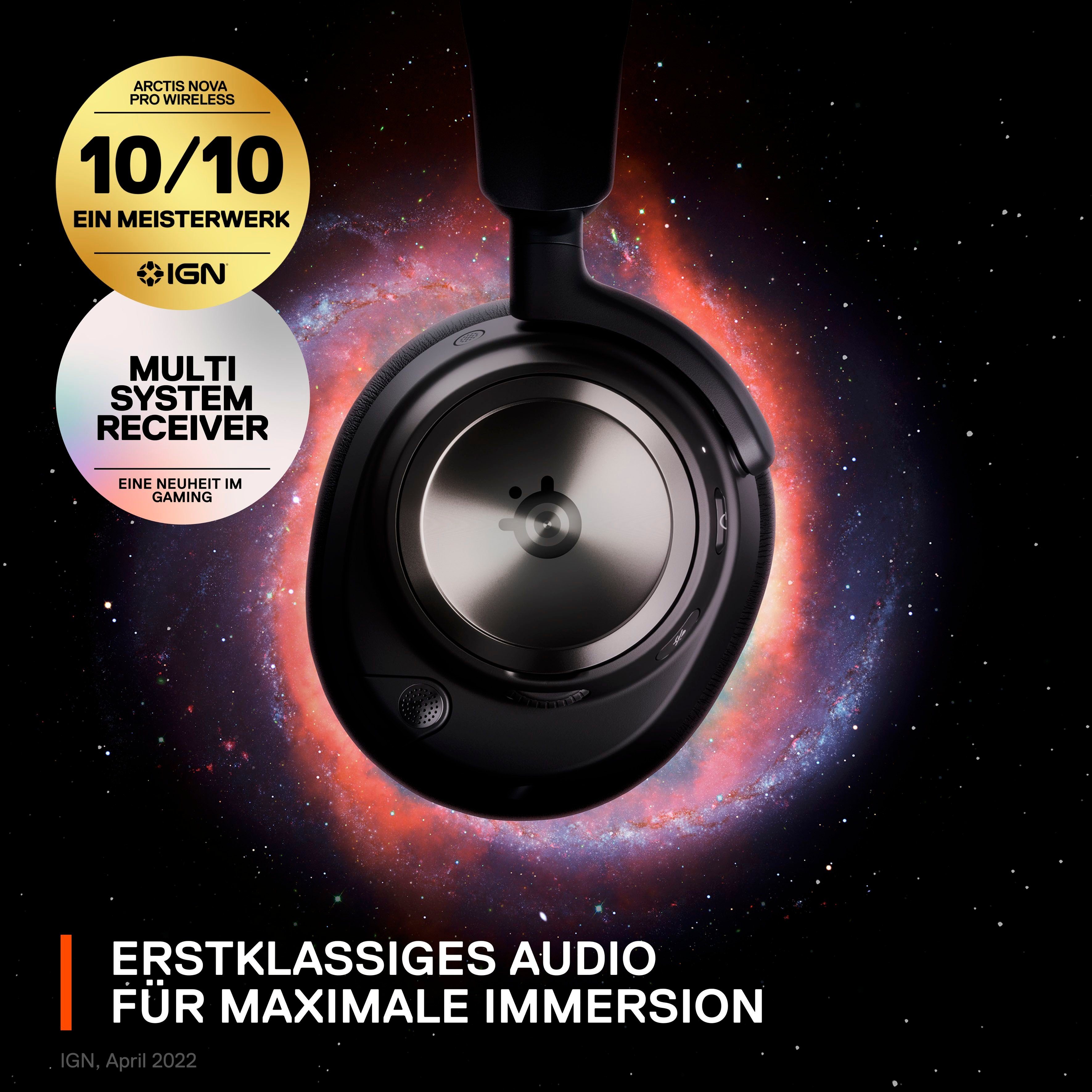 SteelSeries Arctis Nova Pro Wireless Gaming-Headset (Mikrofon abnehmbar, Noise-Cancelling, Bluetooth, Wireless)