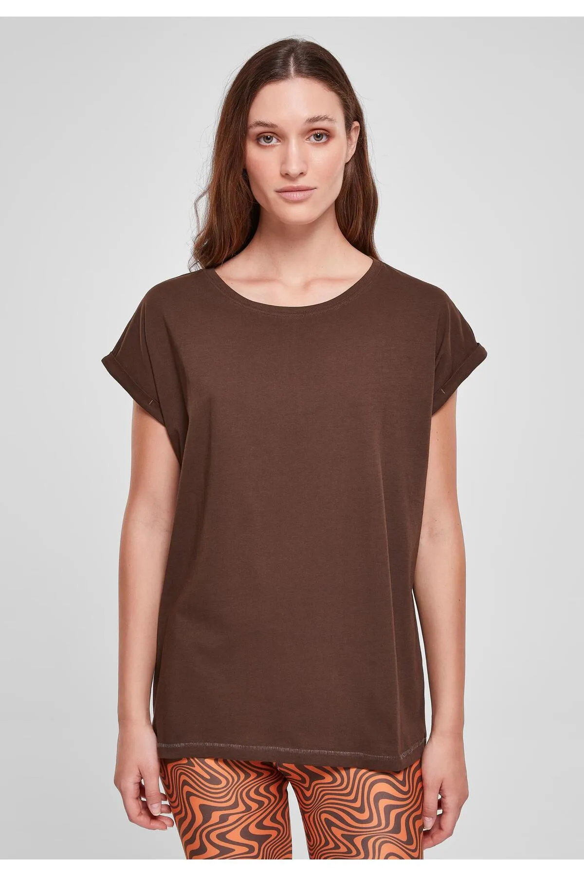 Urban Classics  Damen T-Shirt mit verlängerter Schulterpartie für Damen