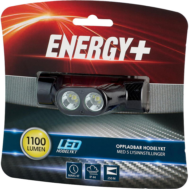 Energy Hodelykt LED 1100 lumen, oppladbar