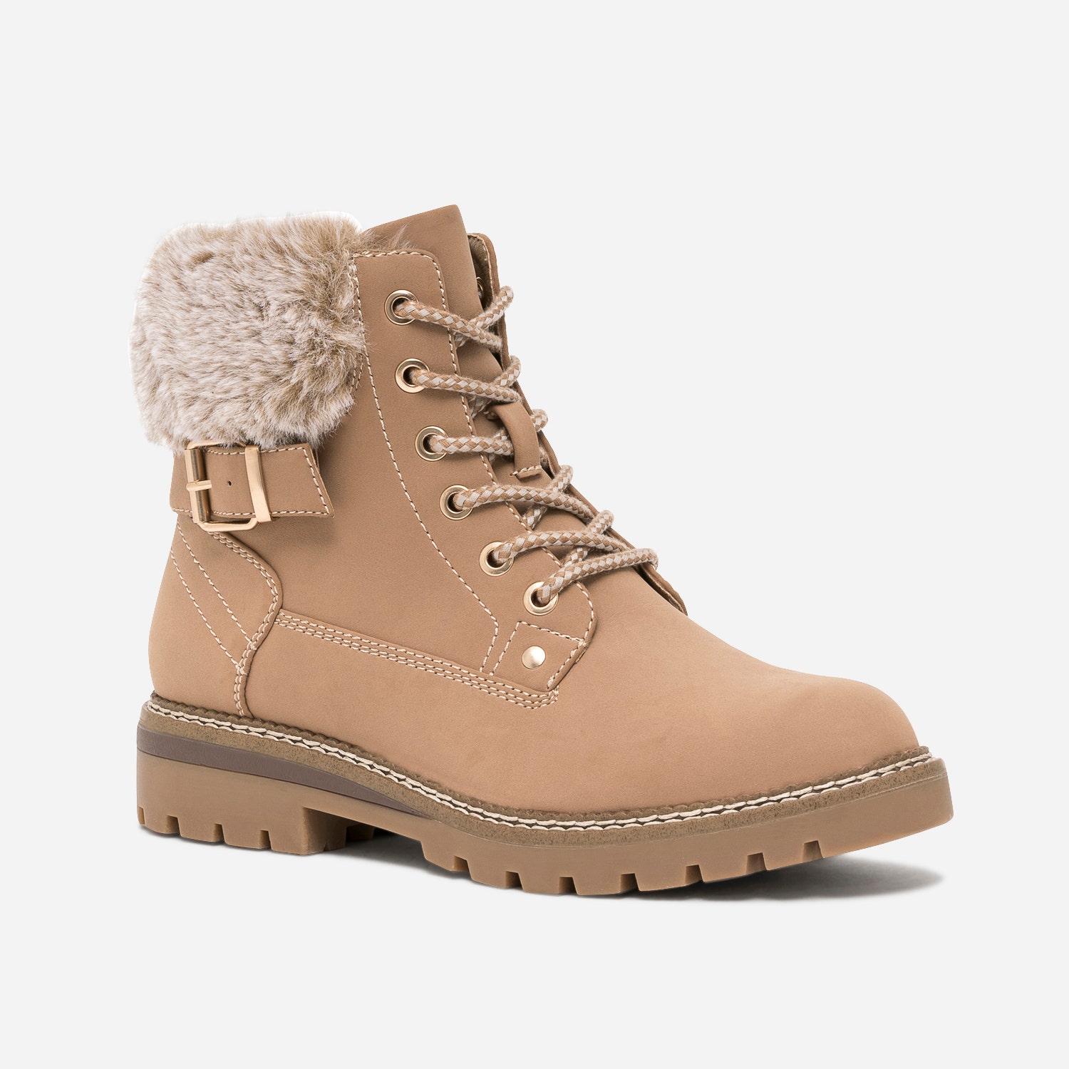 Bottine beige fourrée