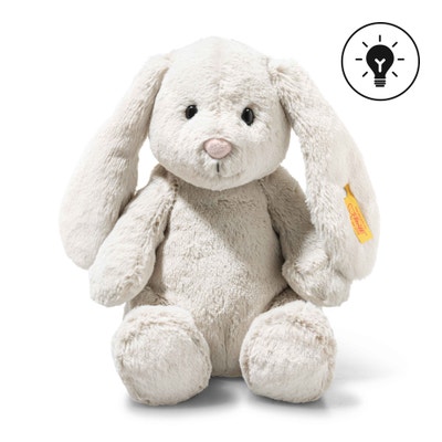 Light at Night Hoppie Hase, 28 cm, hellgrau