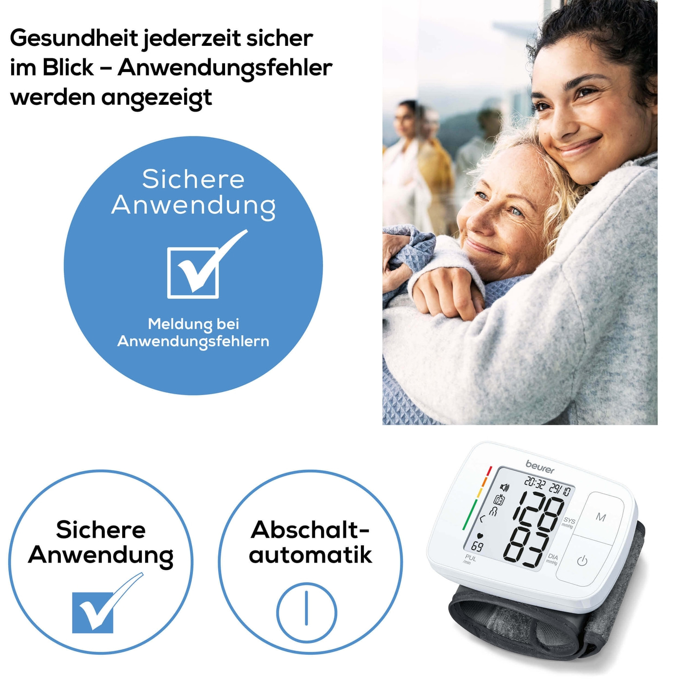 Beurer sprechendes Handgelenk-Blutdruckmessgerät BC 21-Handgelenk-Blutdruckmessgerät mit Sprachausgabe
