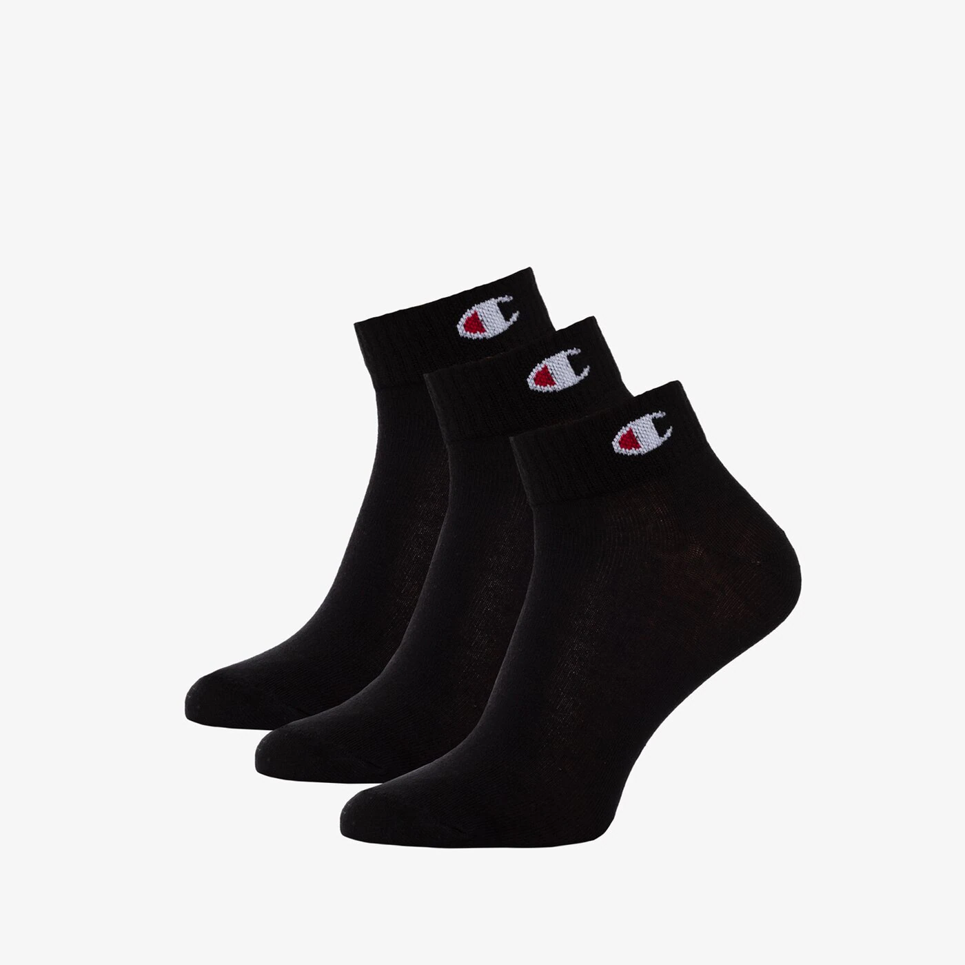CHAMPION SOCKEN 3PK QUARTER SOCKS Schwarz