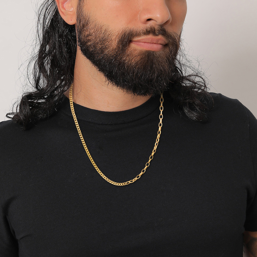 KUZZOI KUZZOI Collier Hommes Char Basique Combinable en argent sterling 925 plaqué or collier