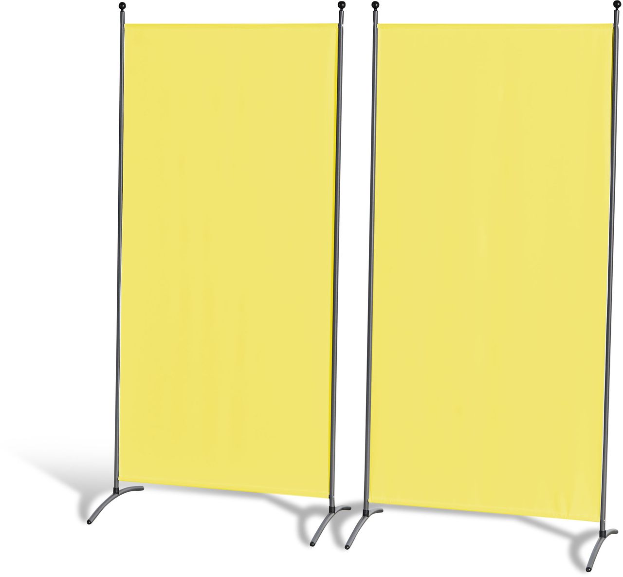 Grasekamp 2 Stück Stellwand 85x180cm Gelb Paravent Raumteiler Trennwand Sichtschutz