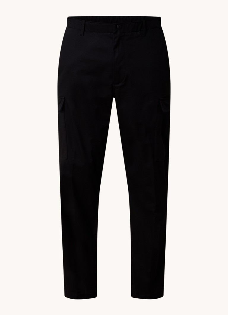 Pantaloni cargo Moncler in gabardine, taglio affusolato, con logo