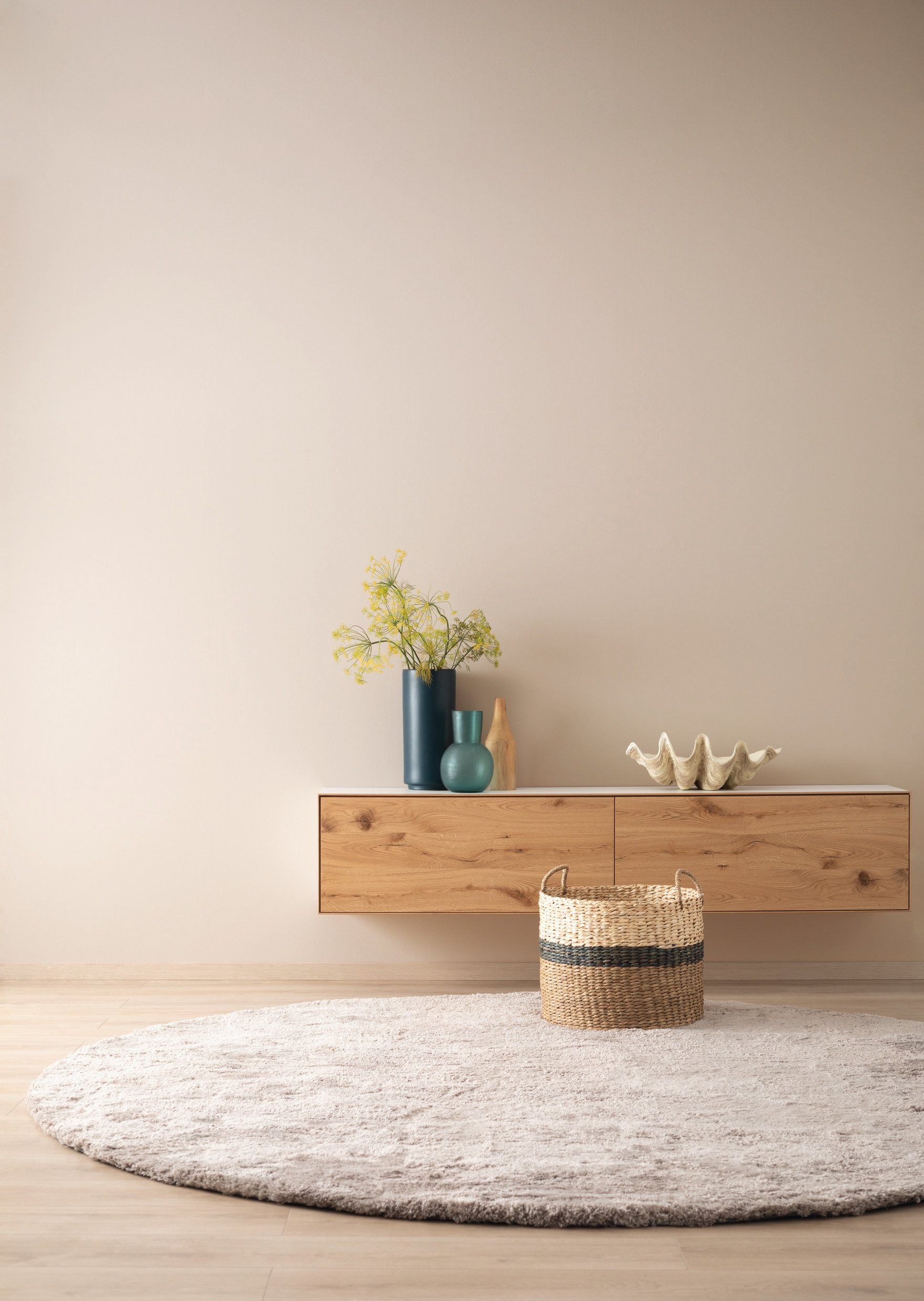 SCHÖNER WOHNEN FARBE Wand- und Deckenfarbe Designfarben, 1 Liter, Weiches Strandbeige Nr. 9, hochdeckende Premium-Wandfarbe