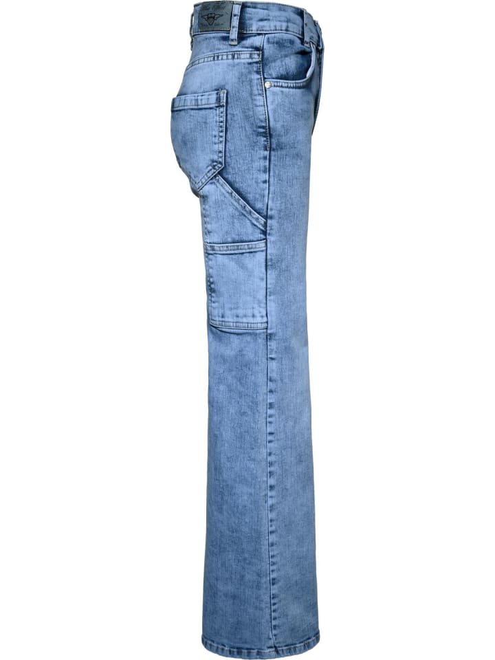 Blue Effect Wide Leg Jeans Worker Style slim fit in medium blue günstig kaufen