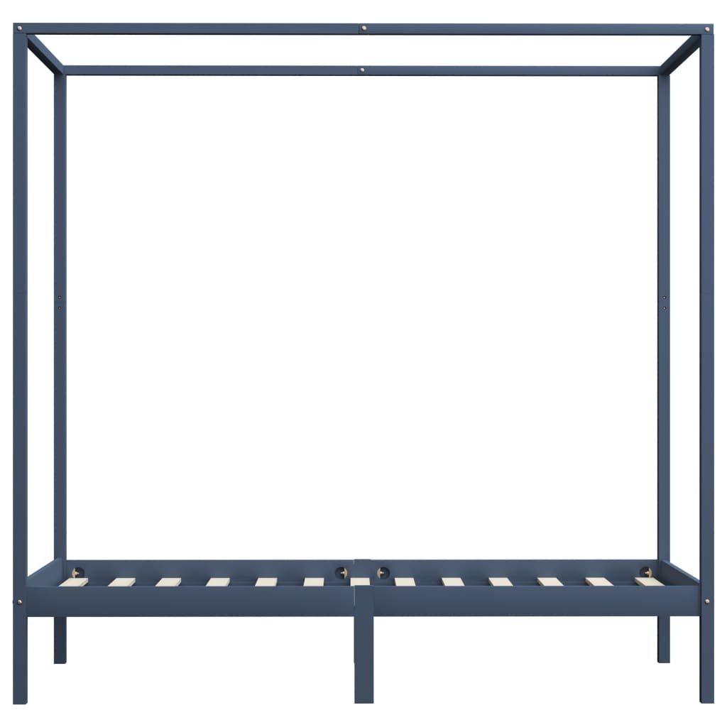 möbelando Himmelbett 299785 (LxBxH: 204x94x200 cm), aus Kiefer in Grau