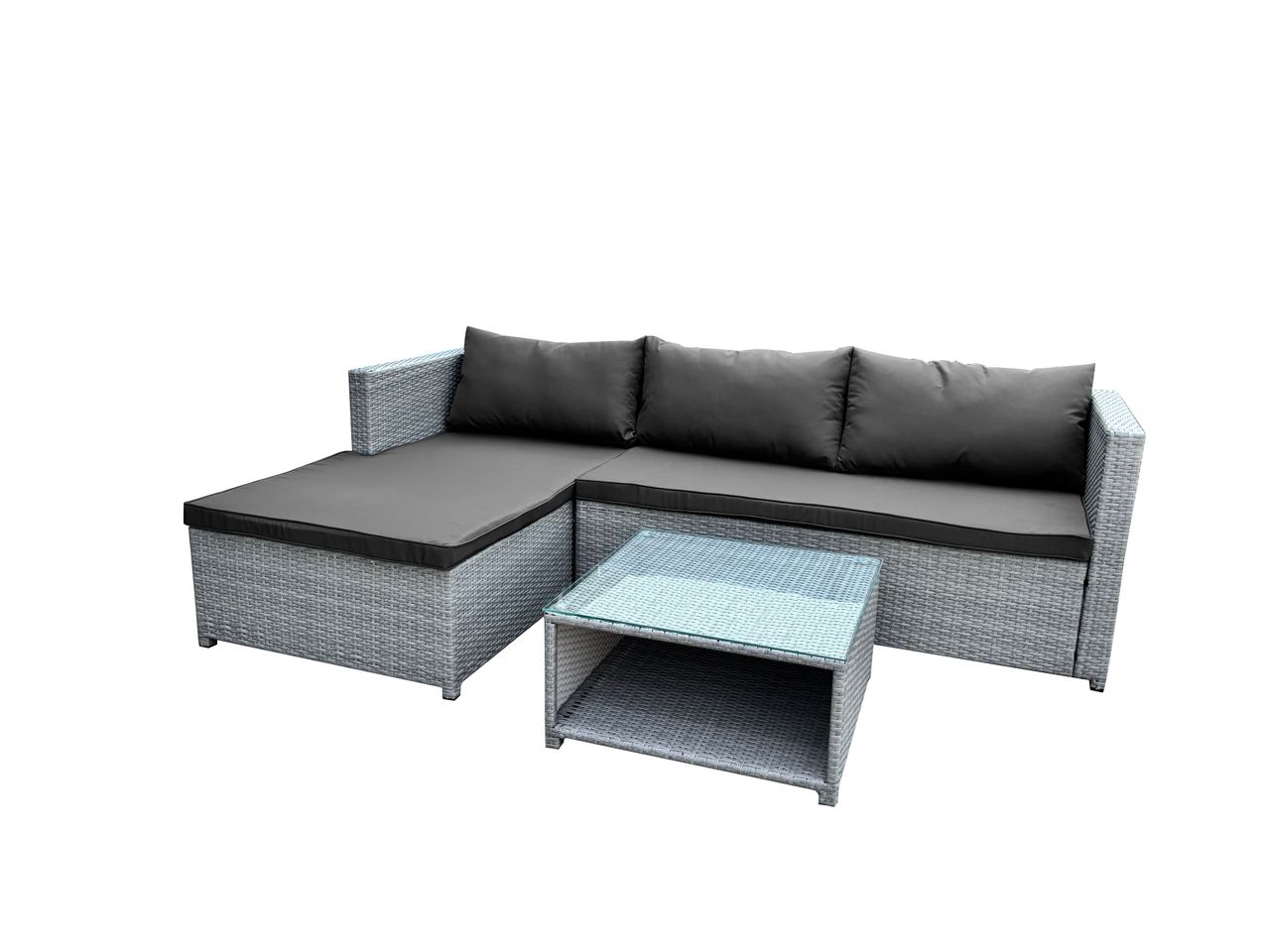 Happy Home Happy Home 3 tlg. Loungeset HGS62-DGR dunkelgrau