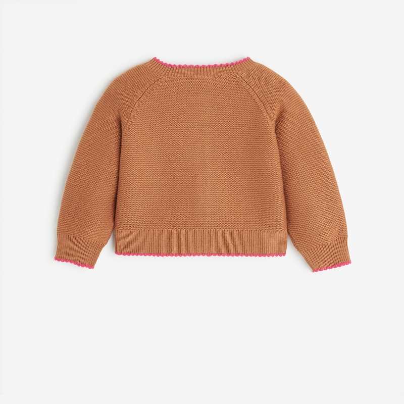 Gilet bébé fille marron en tricot Catimini