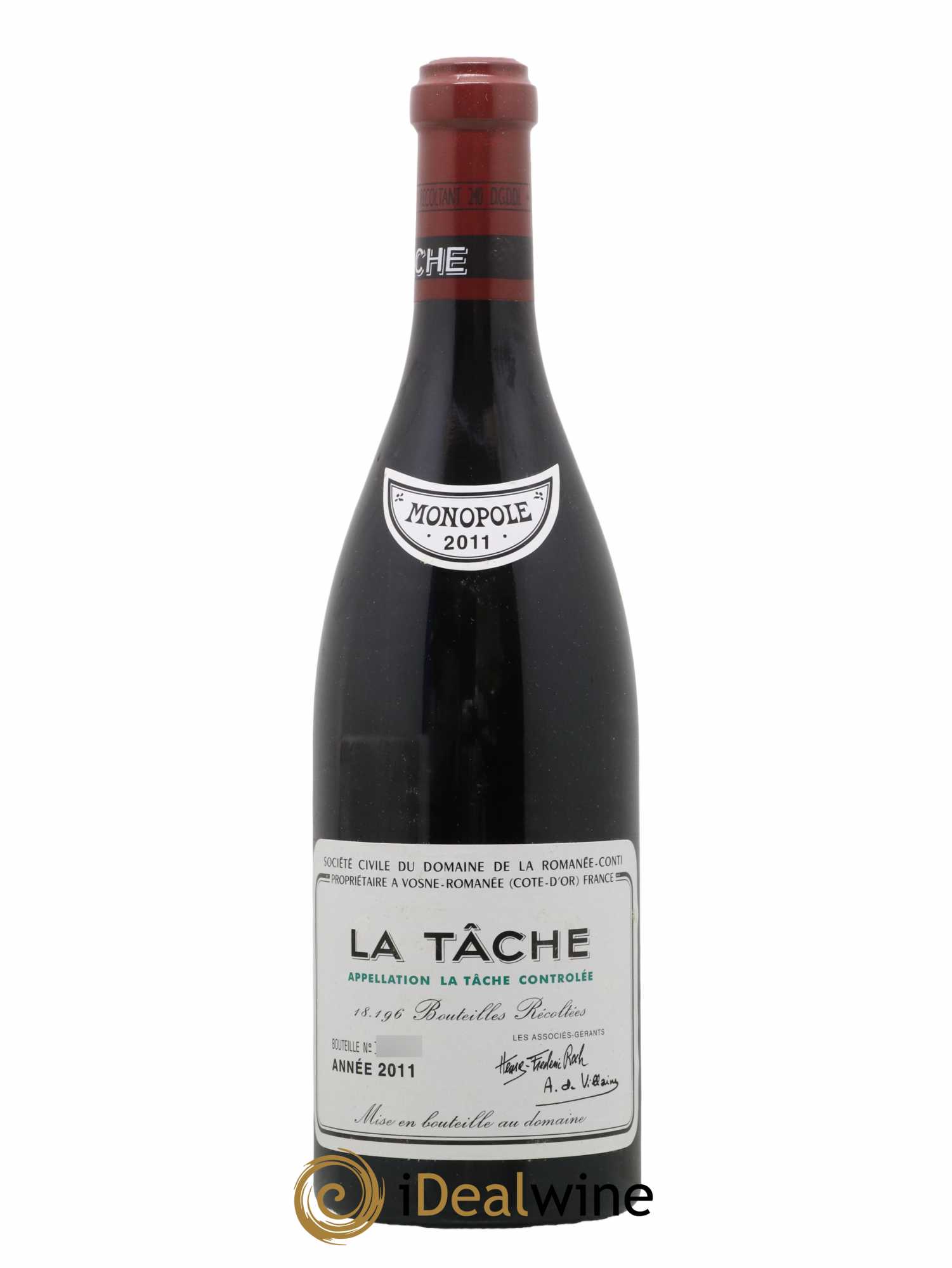 La Tâche Grand Cru Domaine de la Romanée-Conti  2011 - Lot de 1 Bouteille