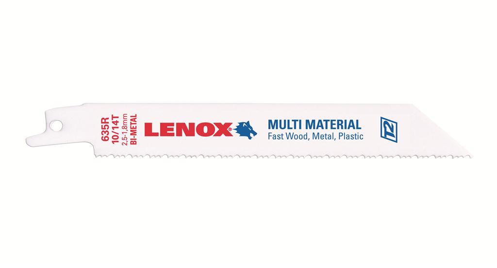 Hoja de sierra recíproca Lenox 1769340* Multi 635R 152x19x0,9 mm 10/14 TPI (paquete de 5)