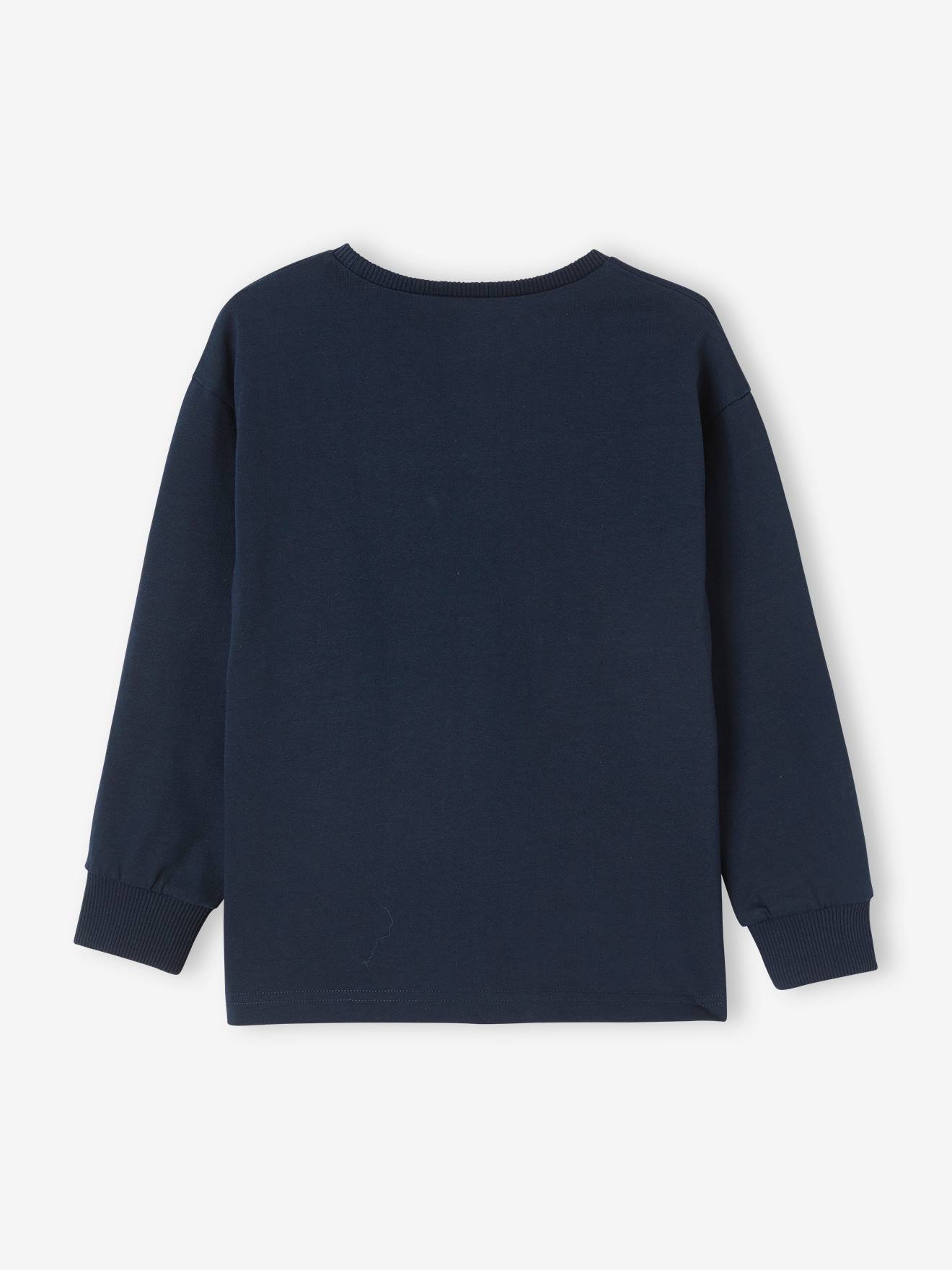 T-shirt ludique interactif avec QR code à scanner garçon pour enquêter navy