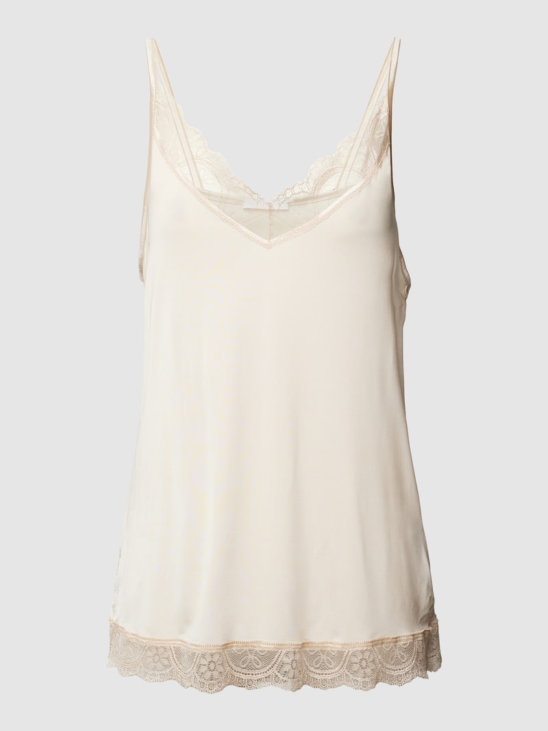 Unterhemd mit Spitzenbesatz Modell 'Camisole Poetry Fame' in beige