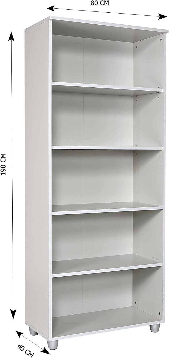 Furni24 Aktenregal Regalschrank, 80 cm x 40 cm x 190 cm, grau Dekor