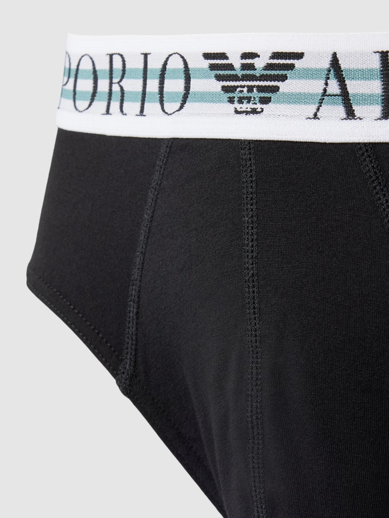 Pants mit Label-Bund Modell 'MIXED WAISTBAND' im 3er-Pack in schwarz