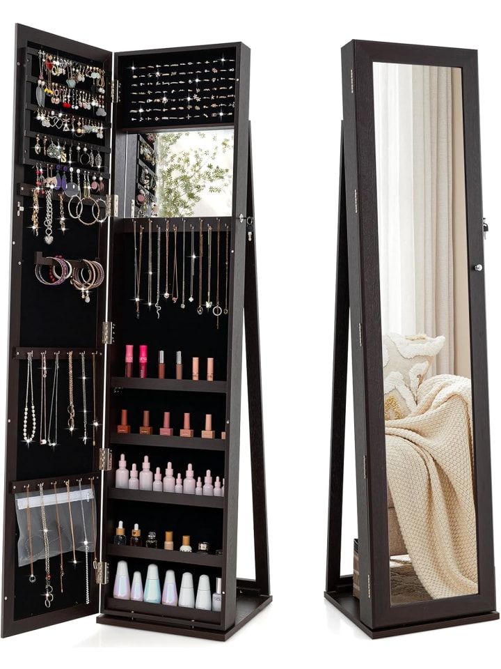 COSTWAY Schmuckschrank abschließbar 157cm in Taupe günstig kaufen onesize