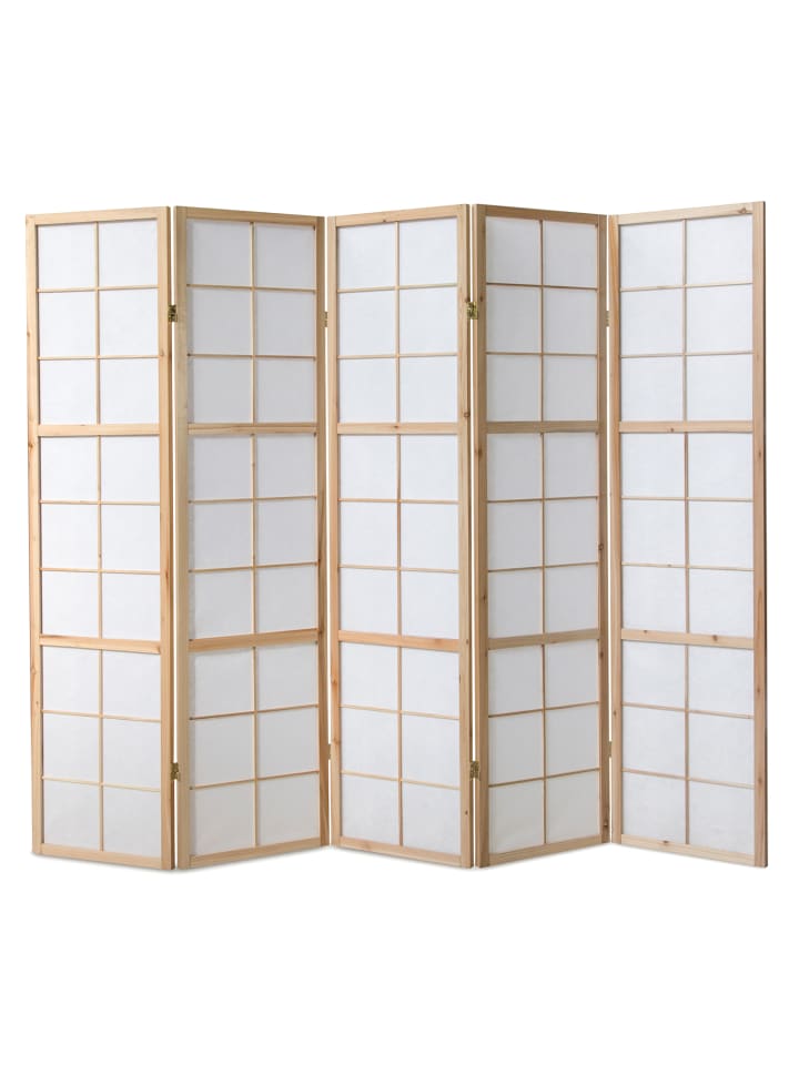 Homestyle4u 5-tlg. Paravent Shoji in Braun 220x175 cm günstig kaufen onesize