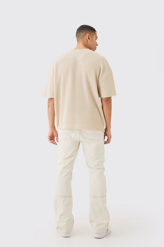 Geripptes Oversize T-Shirt