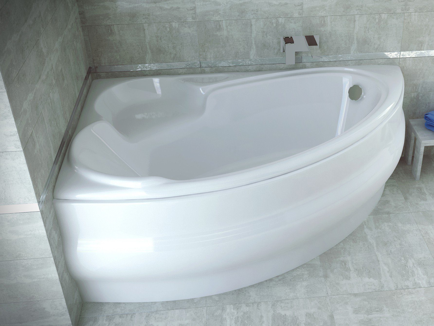 KOLMAN Badewanne Eckbadewanne Finezja 170x110, (Links/Rechts), Acrylschürze Styroporverkleidung, Ablauf VIEGA & Füße GRATIS