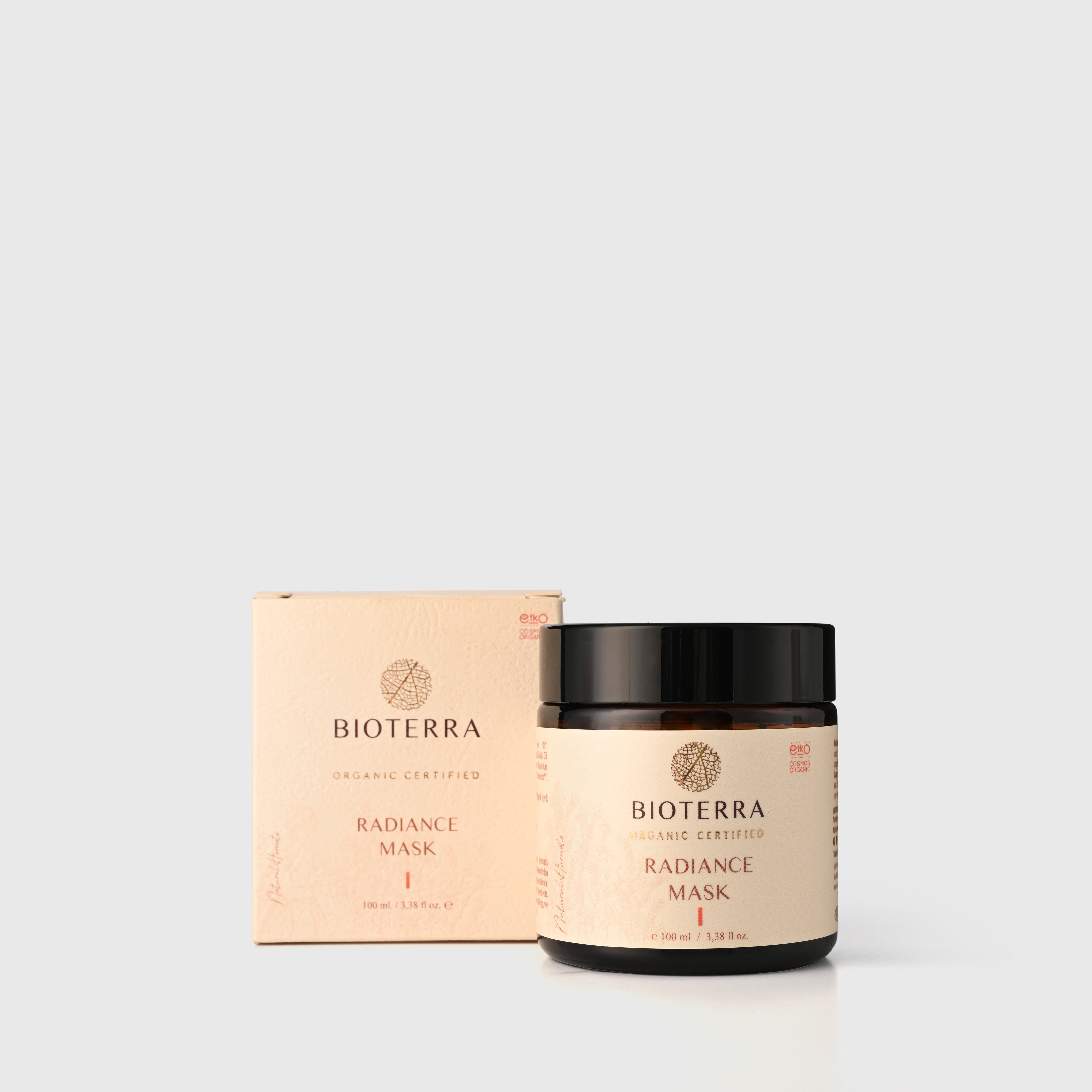 BIOTERRA Gesichtsmaske Bio Glanz Gesichtsmaske 100ml Vegan Naturkosmetik, 1-tlg., 100ml antibakteriell straffend regenerierend Kollagenproduktion
