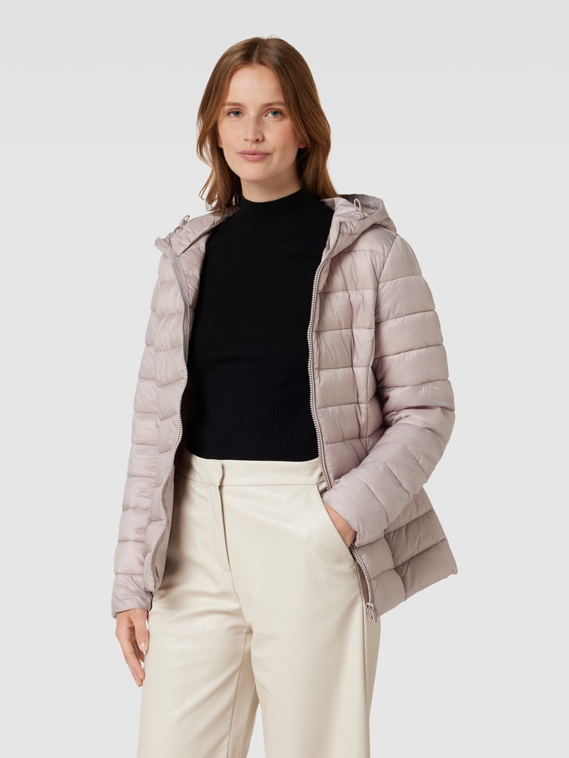 Steppjacke mit Kapuze in stein