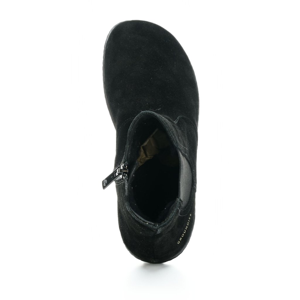Groundies Camden Mid Black schwarze Chelsea-Barfußschuhe
