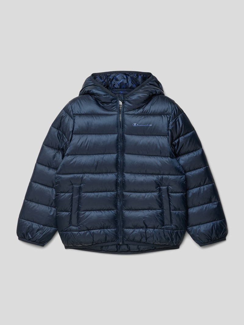Steppjacke mit Kapuze in marineblau