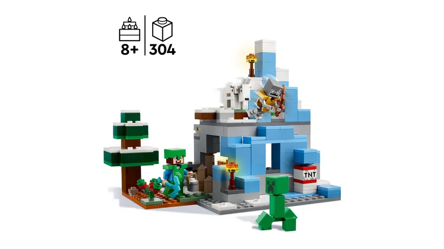 LEGO Minecraft 21243 Die Vereisten Gipfel Set & Höhle, Spielzeug mit Figuren