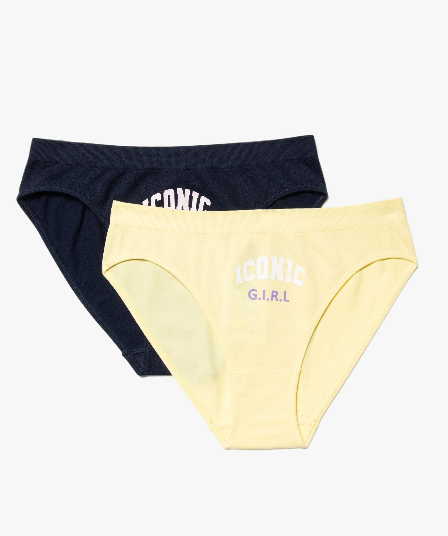 Culotte fille avec inscription sur l’avant (lot de 2) multicolore | GEMO